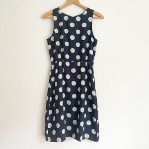J. Crew Factory Navy White Polka Dot A line Dress